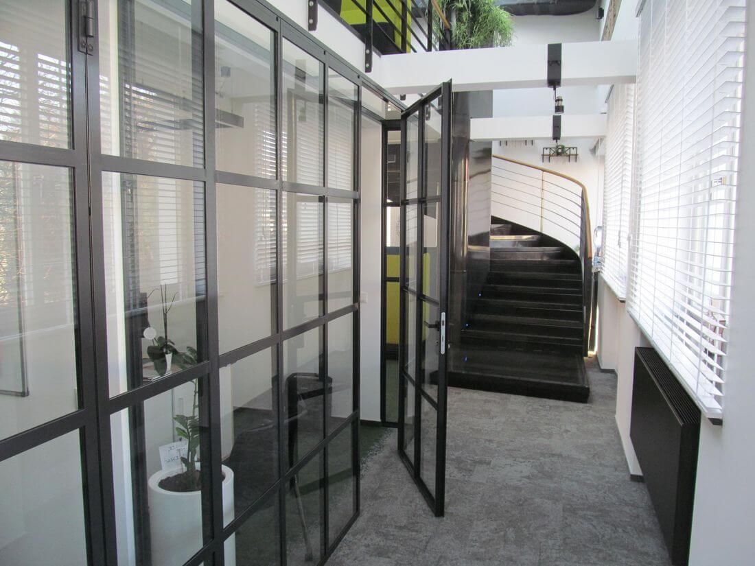 Loft Doors with Loft Wall for the EIP Office for a private office made of reinforced glass